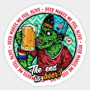 The end is beer! Sticker